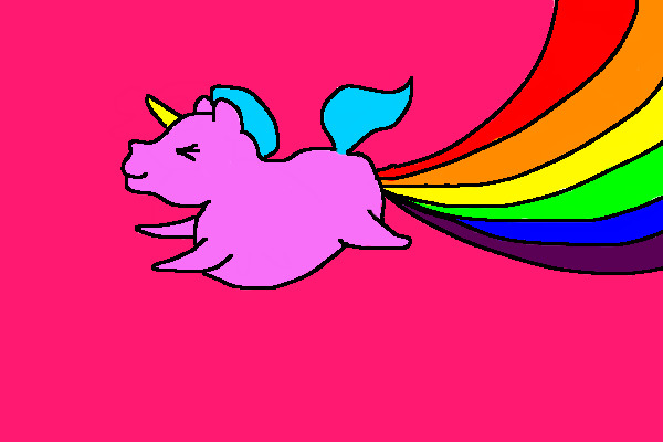 Unicorn pooping rainbows.