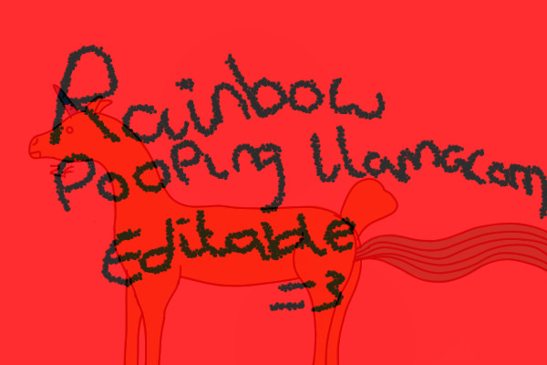 Rainbow pooping llamacorn editable