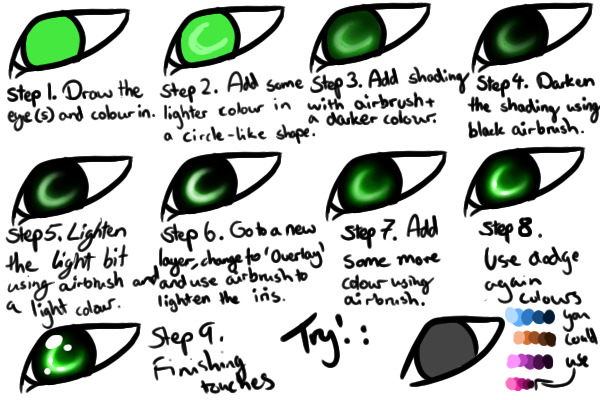 Tutorial on how to colour eyes