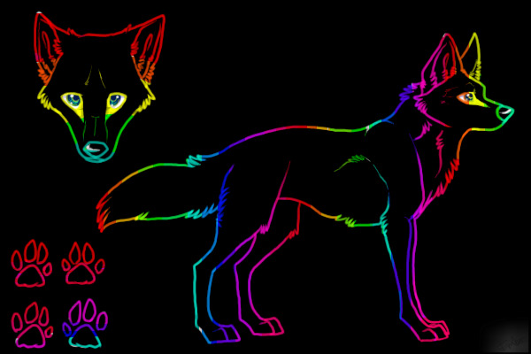 Rainbow Lined Wolf
