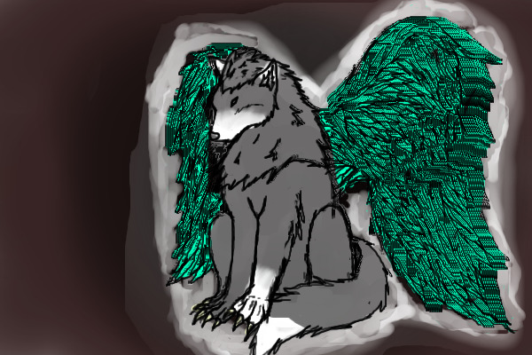 Angel Wolf coloured in