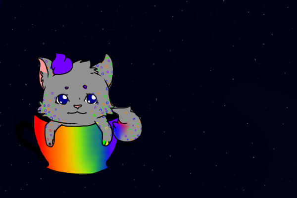 Intergalactic Rainbow Cup Kitten