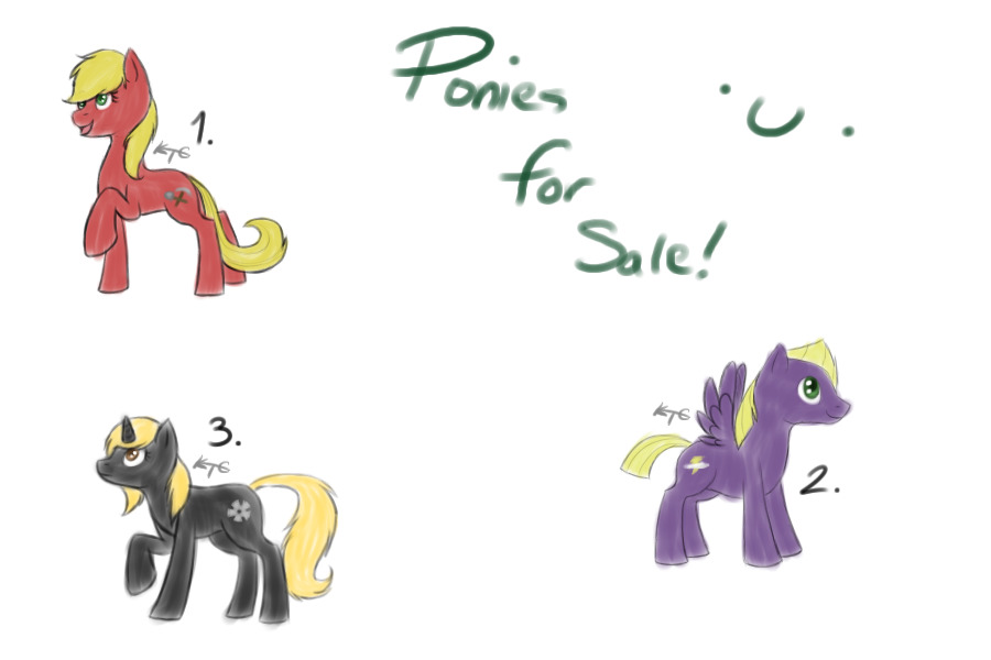 Ponies for sale! [get 'em while they're hot //shot]