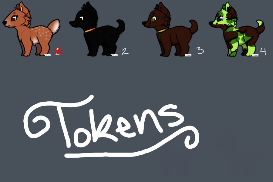 Hunting Themed Dogs for Tokens