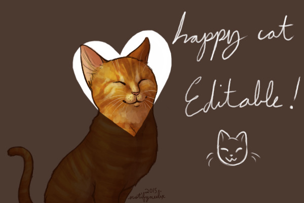 Happy Cat Editable - Short and longhair!