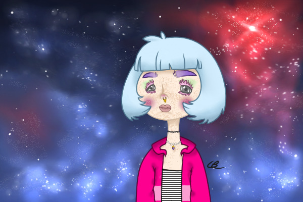 freckle girl in space