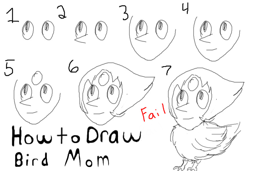 How to draw a bird mom