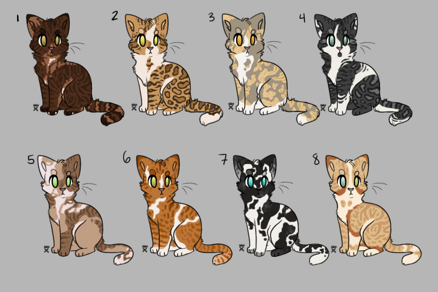 Cat Designs for Sale! All taken!