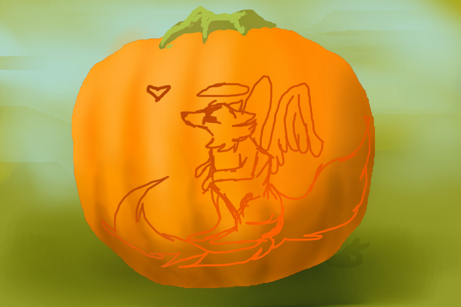 Wolf in a pumpkin
