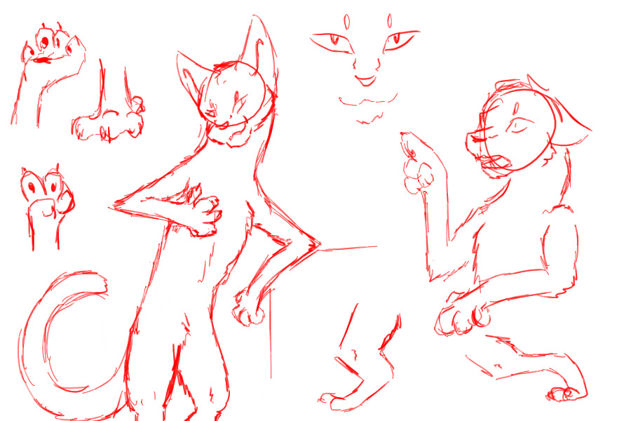 Anthro Cat Doodles