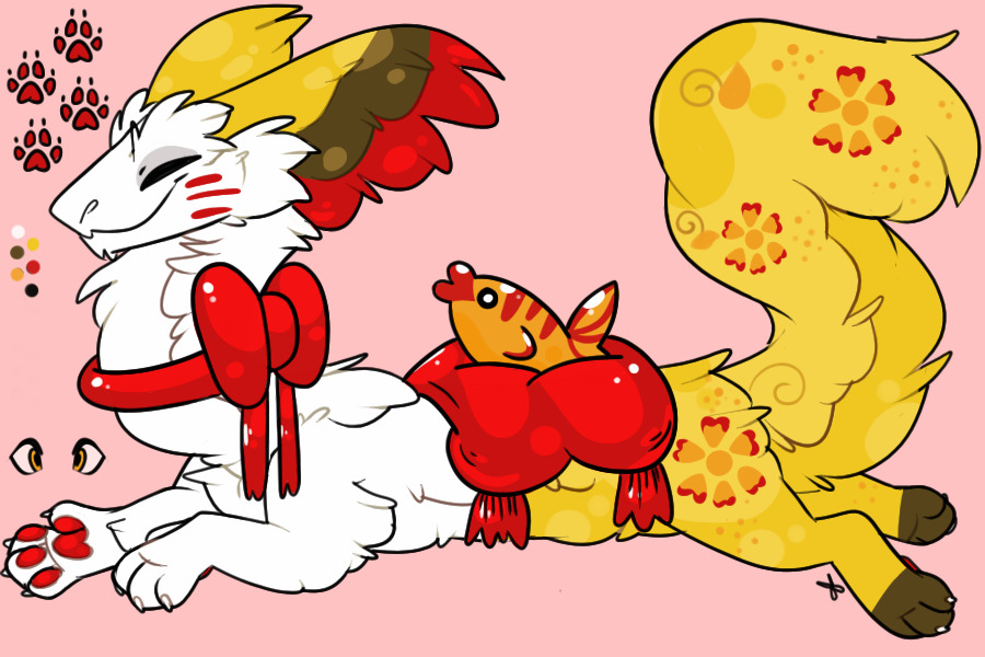 Feather boa #159 ~Lucky Cat