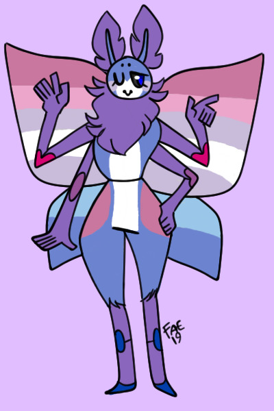 Bigender(+Bisexual) Pride Moth