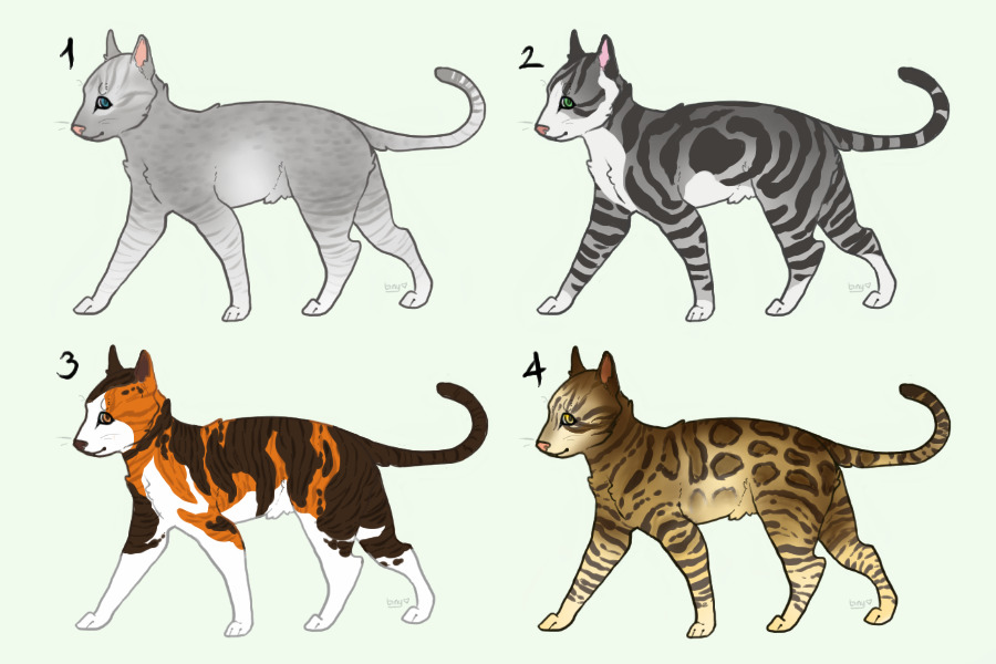 Semi-Realistic Cat Adoptables [ 3/4 open ]