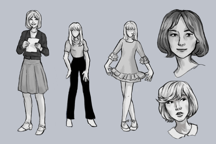french girl sketches