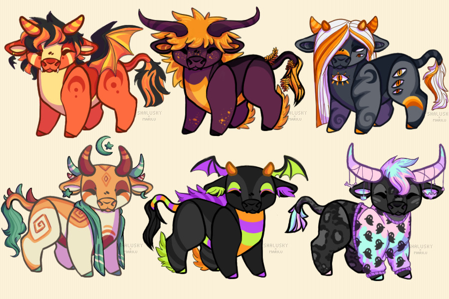 Halloween Adopts: Cow Edition (CLOSED)