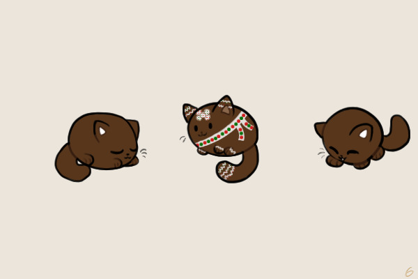 wip gingerbread cats