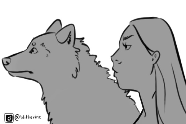 wolf and woman