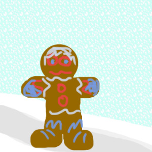 Goofy gingerbread dude