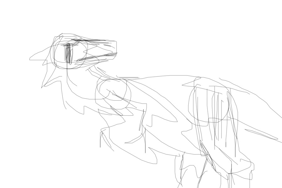 dromaeosaur doodle on phone