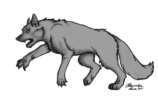 Editable Attacking Wolf.