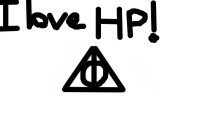 I heart HP with deathly hallows sign