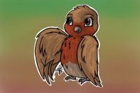 Colored bird: robin.