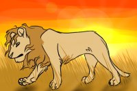 Lion and lioness editable