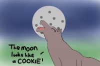 The moon looks like a cookie!