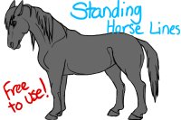 Standing Horse Lineart - Free To Use