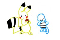 pikachu finds a squirtle!