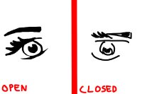 Drawing with open vs closed eyes