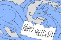 Happy Holiday Dragon Editable