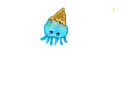 ice cream squid (my first  ever drawing on the oekaki)