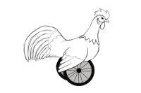 Rooster on wheels