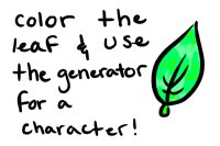 color the leaf and get a character thingy pls view original