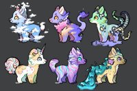 (mostly) Pastel menagerie for Kelpie!