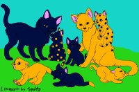 Cat Family Colored by mirandaciel