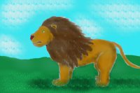 Windy Day Lion