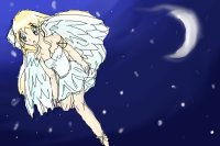 Angel in the Night of the Crescent Moon