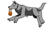 Halloween wolf editable