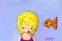 Chibi-Girl and a Fish :D