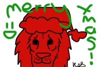 Christmas lion editable