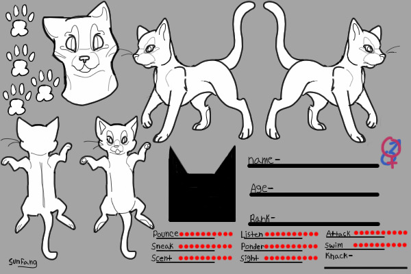 Warriors Reference Sheet Base Feline & Cat Lineart Base 