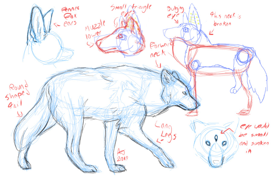 Wolf discount ears drawing