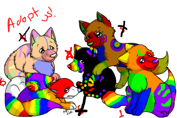 Rainbow Puppies!