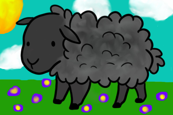 Black Sheep in a Field
