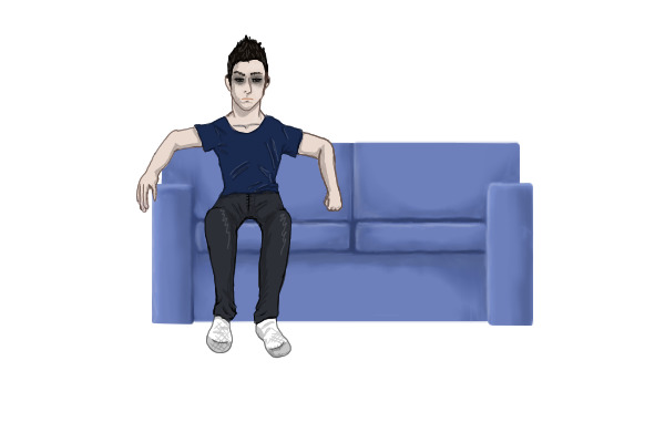 Aarond, on a couch