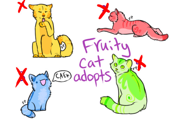 Fruity cat adopts ALL GONE