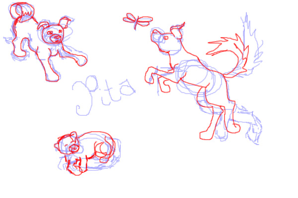 practicing "cartoon style" dogs