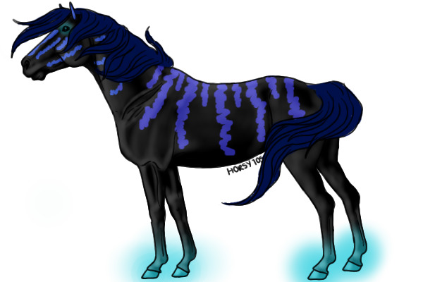 horse black and blue
